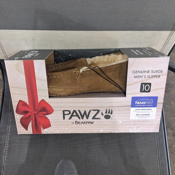 NIB men's bear baw suede and wool slippers hickory chestnut size 13 - Picture 12 of 13